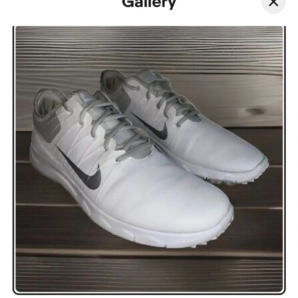 Women’s 6 wide 2015 Nike FI Impact 2 White/Platinum Waterproof Golf Shoes
